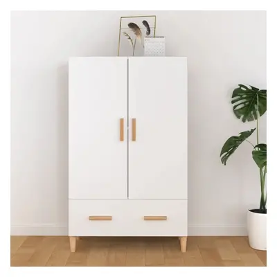 TEMU Buffet Blanc Brillant Design Moderne | Bois d'Ingénierie Haute Anti-Déformation | Portes + 