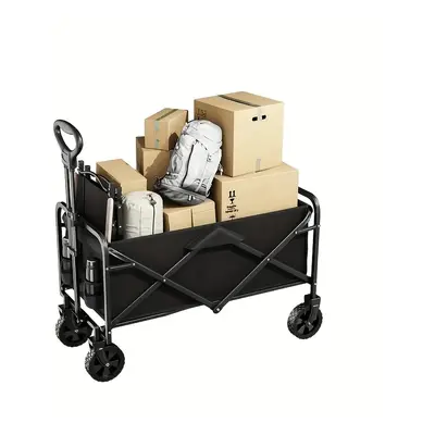 TEMU Chariot Pliable Noir Polyvalent - Grande , Tout-Terrain, Utilitaire Robuste pour Camping, P