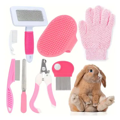 TEMU Kit de Toilettage Pièces avec Coupe-ongles, Peigne Anti-Puces, Brosse de Bain Shampooing & 