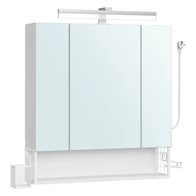 TEMU Meuble de Salle de Bain Portes, Armoire Murale avec , Multiprise, , Support pour Sèche-chev