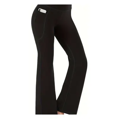 TEMU Haut Extensible Solide Pantalon Évasé de Sport, Leggings Évasés de Course Minceur Et de Lev