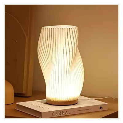 TEMU 1pc Lampe de Chevet avec Base en Bois - Lampe de Table à par Bouton Poussoir pour Chambre, 