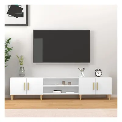 TEMU Meuble TV blanc 180x31.5x40 cm bois d'ingénierie