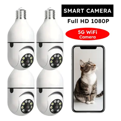 TEMU 4pcs Caméras de Sécurité Ampoule HD 1080P avec Application Ease Life - WiFi Fil, Vision 360