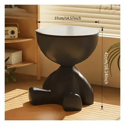 TEMU Table d'appoint ronde en de chat moderne et avec mate, Table de chevet mini multifonctionne