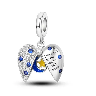 TEMU Pendentif Ciel Étoilé en Argent Pur Adapté aux Bracelets et de Marques Originales, Cadeau d