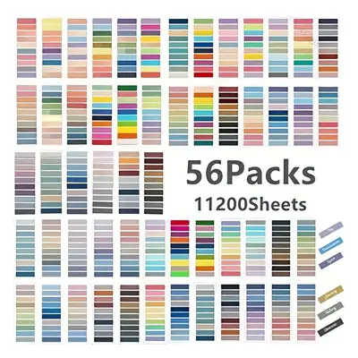 TEMU 56pcs 11200pcs Étiquettes Adhésives, Étiquettes de Page, Marque-pages Translucides Colorés 