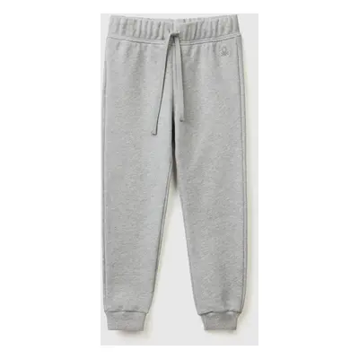 Benetton, Pantalon De Jogging En Coton Bio, size 5-6, Gris Clair, Enfants