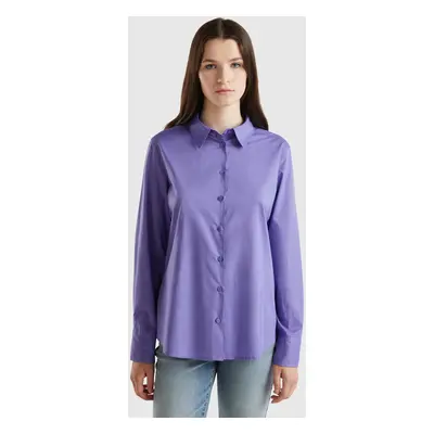 Benetton, Chemise Coupe Regular En Coton Léger, size XXS, , Femme