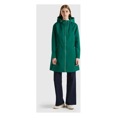 Benetton, Blouson Imperméable En Nylon, size XS, Vert Foncé, Femme