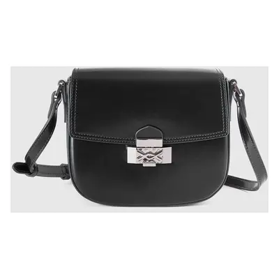 Benetton, Petit Sac Bandoulière Effet Verni, size OS, Noir, Femme