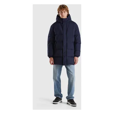 Benetton, Doudoune Longue Rembourrée En Plumes Recyclées, size XS, Bleu Foncé, Homme