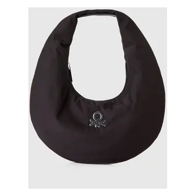 Benetton, Sac Demi-lune Porté Épaule, size OS, Noir, Femme