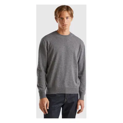 Benetton, Pull Gris Foncé En Pur Cachemire, size XS, Gris Foncé, Homme