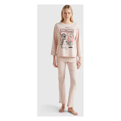 Benetton, Pyjama Tom & Jerry, size XXS, Rose Pâle, Femme