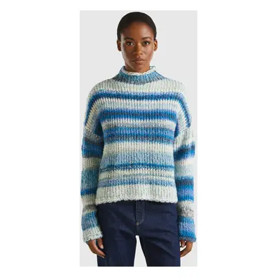 Benetton, Pull Multicolore En Laine Mélangée, size XS, Multicolore, Femme