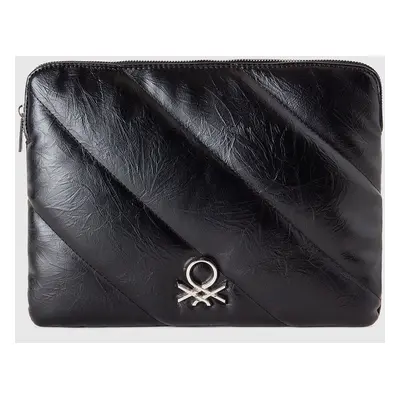 Benetton, Pochette Pour Tablette En Tissu Enduit, size OS, Noir, Femme