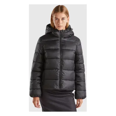 Benetton, Doudoune Avec Rembourrage En Ouate Recyclée, size XS, Noir, Femme