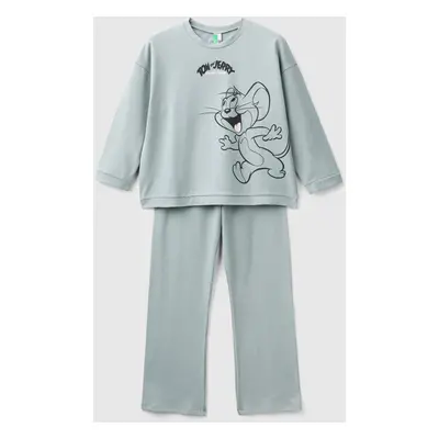 Benetton, Pyjama Tom & Jerry, size XXS, Gris, Enfants