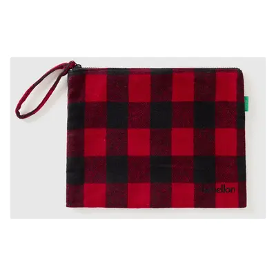 Benetton, Pochette À Carreaux Bicolores, size OS, Rouge, Femme