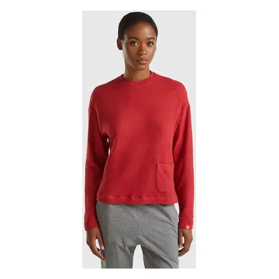 Benetton, Pull En Coton Chaud Stretch, size XS, Rouge, Femme