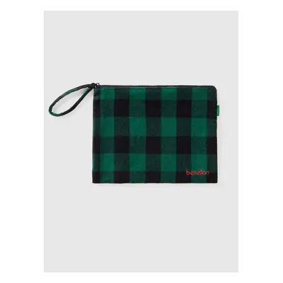 Benetton, Pochette À Carreaux Bicolores, size OS, Vert, Femme