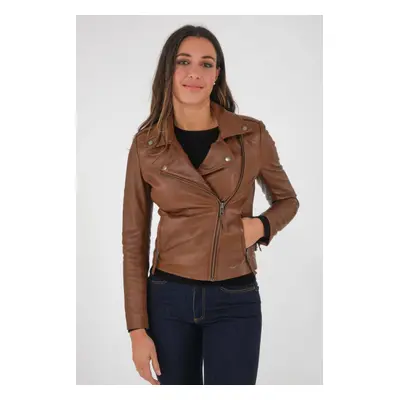 City Girl Cognac 42/xl Cognac - Blouson Et Veste Cuir Pour Femme