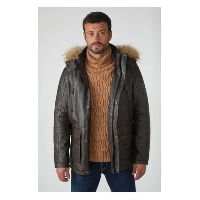 Mercier Marron Vieilli Marron Foncé 50/m - Manteau En Cuir Pour Homme