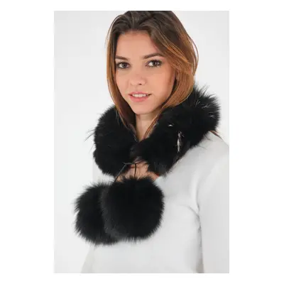 Pompon60 Noir/argenté Taille Unique / Tu Noir/gris - Accessoires Cuir Et Fourrure