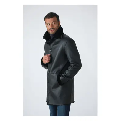 Gentleman Noir Noir 50/m - Manteau En Peau Lainée