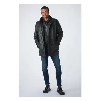 Parka Orio Noir Noir 50/m - Manteau En Cuir Pour Homme