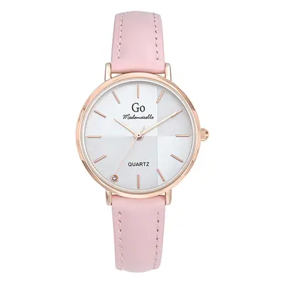 MONTRE GO MADEMOISELLE CUIR BOÎTIER DORÉ ROSE