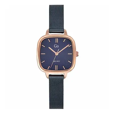 MONTRE GO MADEMOISELLE CARRÉE BLEU DORÉ ROSE