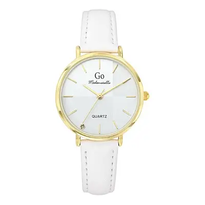 MONTRE GO MADEMOISELLE ACIER DORÉ CUIR BLANC