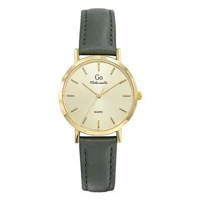 MONTRE GO MADEMOISELLE CUIR VERT CADRAN BEIGE