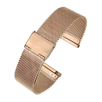 BRACELET ACIER MAILLE MILANAISE OR ROSE - 24 mm