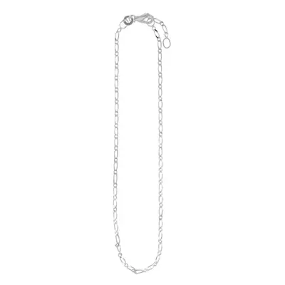 BRACELET CHAÎNE DE CHEVILLE LUCAS MAILLE FIGARO SIMPLE EN ARGENT