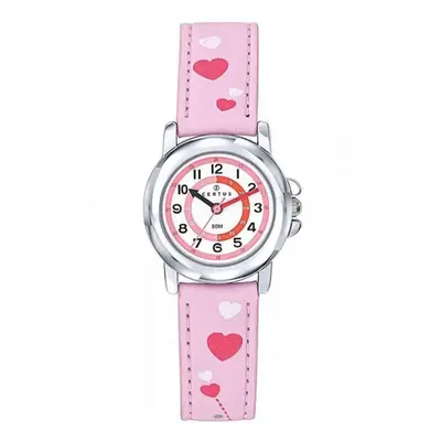 MONTRE CERTUS FILLE CUIR ROSE CADRAN BLANC