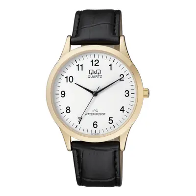 MONTRE Q&Q HOMME CUIR MARRON CADRAN BLANC