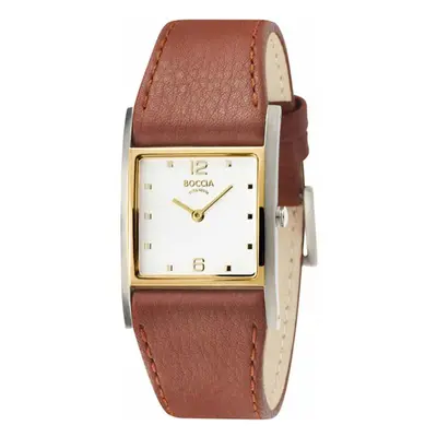 MONTRE BOCCIA TITANIUM FEMME CUIR MARRON CADRAN BLANC