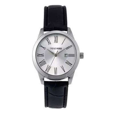 MONTRE TRENDY KISS FEMME ANALOGIQUE DATE CUIR NOIR