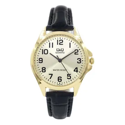 MONTRE Q&Q FEMME ANALOGIQUE CUIR NOIR