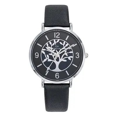 MONTRE GO MADEMOISELLE CUIR NOIR MOTIF ARBRE