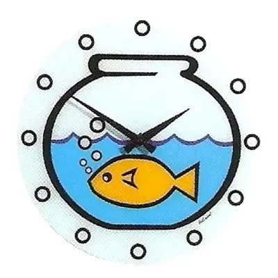 HORLOGE BAYARD MOTIF POISSON JAUNE