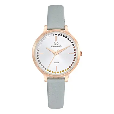 MONTRE GO MADEMOISELLE ACIER DORÉ ROSE CUIR GRIS