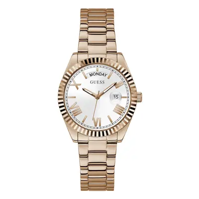 MONTRE GUESS ANALOGIQUE OR ROSE CADRAN BLANC