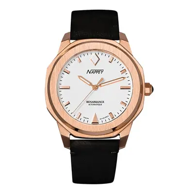 MONTRE NAPPEY RENAISSANCE ROSE GOLD AND WHITE SUEDE