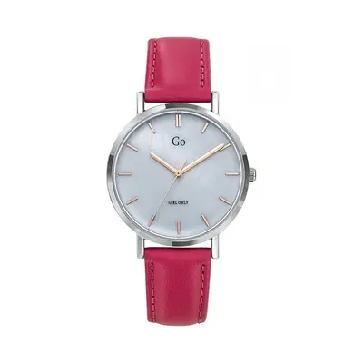 MONTRE GO MADEMOISELLE ACIER CUIR FUSHIA CADRAN BLANC