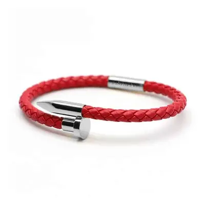 DUVERNET BRACELET CLOU DE COEUR ROUGE ARGENT - 170 mm