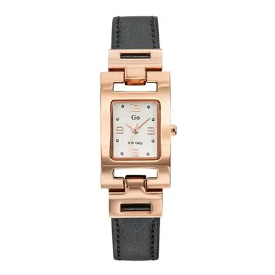 MONTRE GO MADEMOISELLE CUIR GRIS - BOÎTIER RECTANGULAIRE